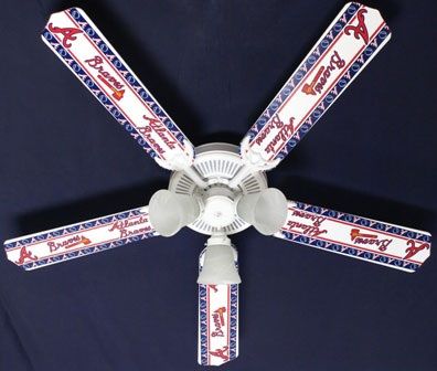 New Mlb Atlanta Braves Baseball Ceiling Fan 52"