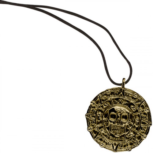 Pirate Ancient Looking Skull Coin Necklace