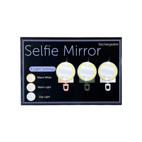 Phone Ring Light With Mirror In 3 Assorted Colors
