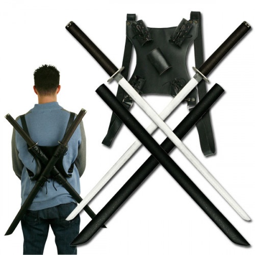 Ninja Sword Set With Shoulder Strap Carry Case