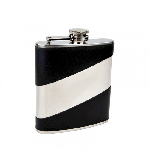 Faux Leather Hip Flask With Personalized Engraving
