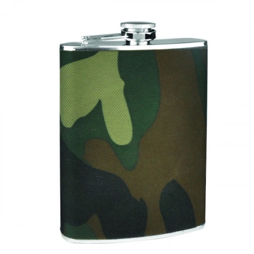 Silver Flask With Camouflage Wrap