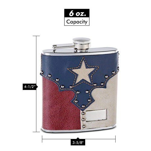 6 Oz. Hip Flask Holder With Texas Pride Design