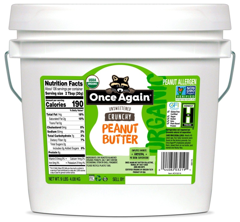 Organic Peanut Butter - Crunchy - With Salt