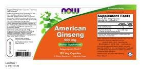 American Ginseng 500Mg - 100 Vcaps