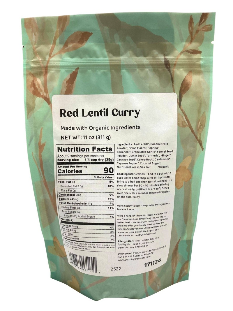 Red Lentil Curry, Organic - 11 Oz