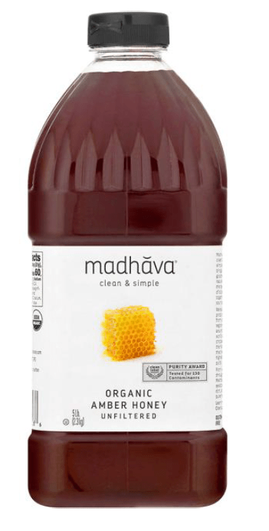 Honey, Organic, Amber, Madhava - 5 Lb Plastic