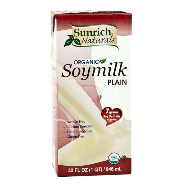 Organic Sunrich Naturals Soymilk, Plain - 32 Oz