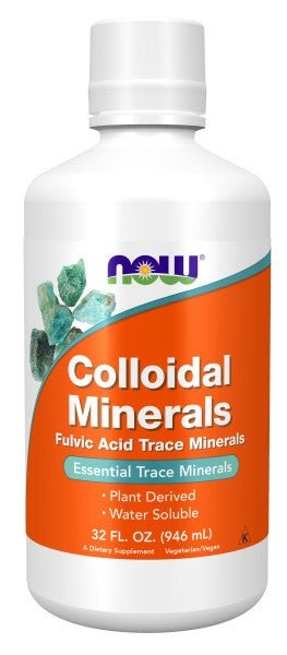NOW Colloidal Minerals - Essential Trace Minerals, Plant Derived, Unflavored - 32 Oz