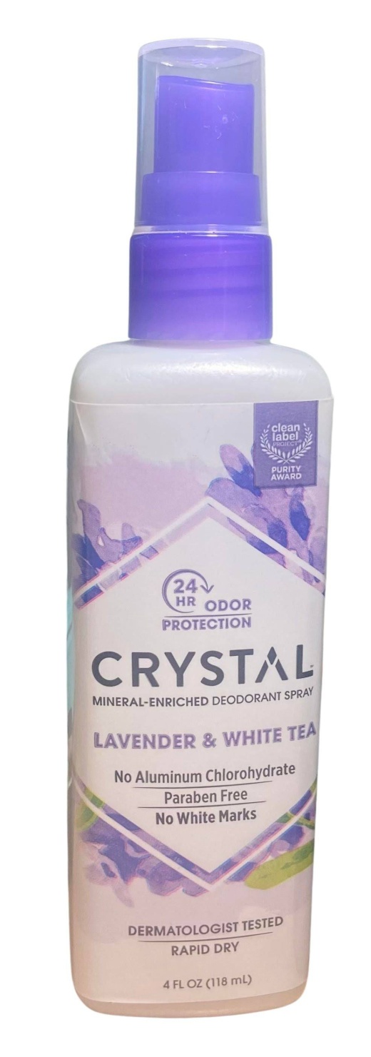 Crystal Deodorant Spray - Lavender & White Tea - 4 Fl Oz