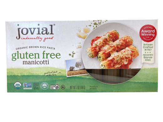 Jovial Organic Brown Rice Manicotti - 7 Oz, Gluten Free, Non-GMO, Kosher, Vegan-Friendly