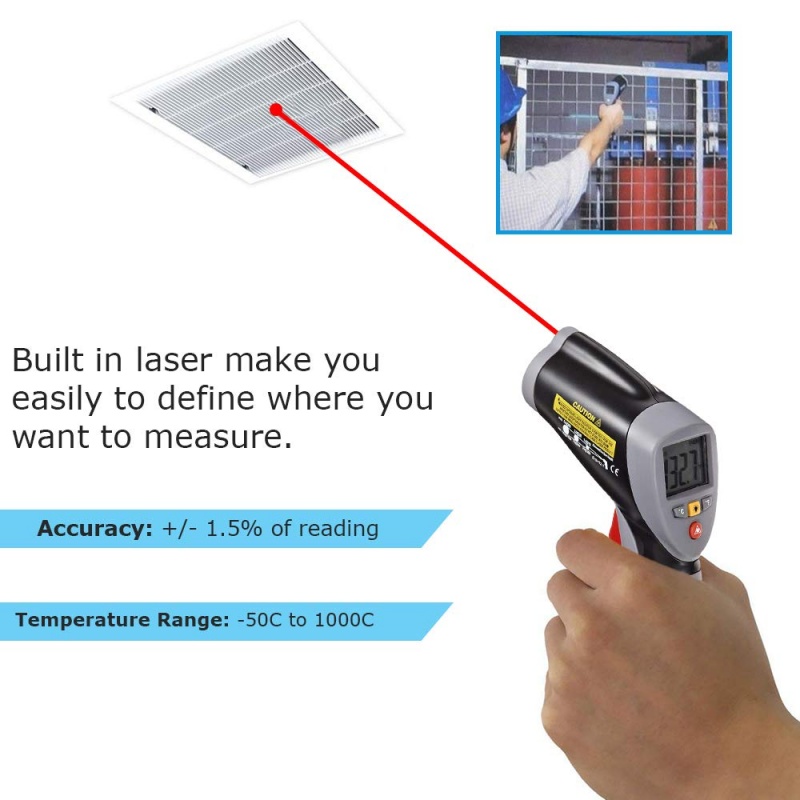 Professional Infrared High Temp Thermometer With Laser Pointer