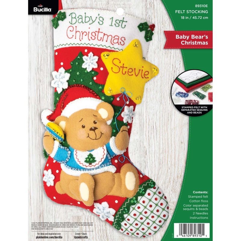 Sledding Bears Bucilla Felt Stocking Kit