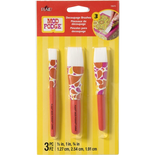Mod Podge Short Handle Brush Set 3 Pcs