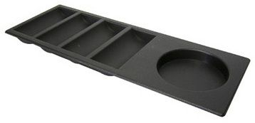 Black Straight Insert Poker Chip Tray With Cup Holder (4 Row / 100 Chip)