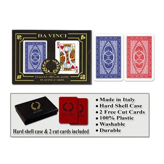 Da Vinci Route Red/Blue Wide Regular Index Playing Cards