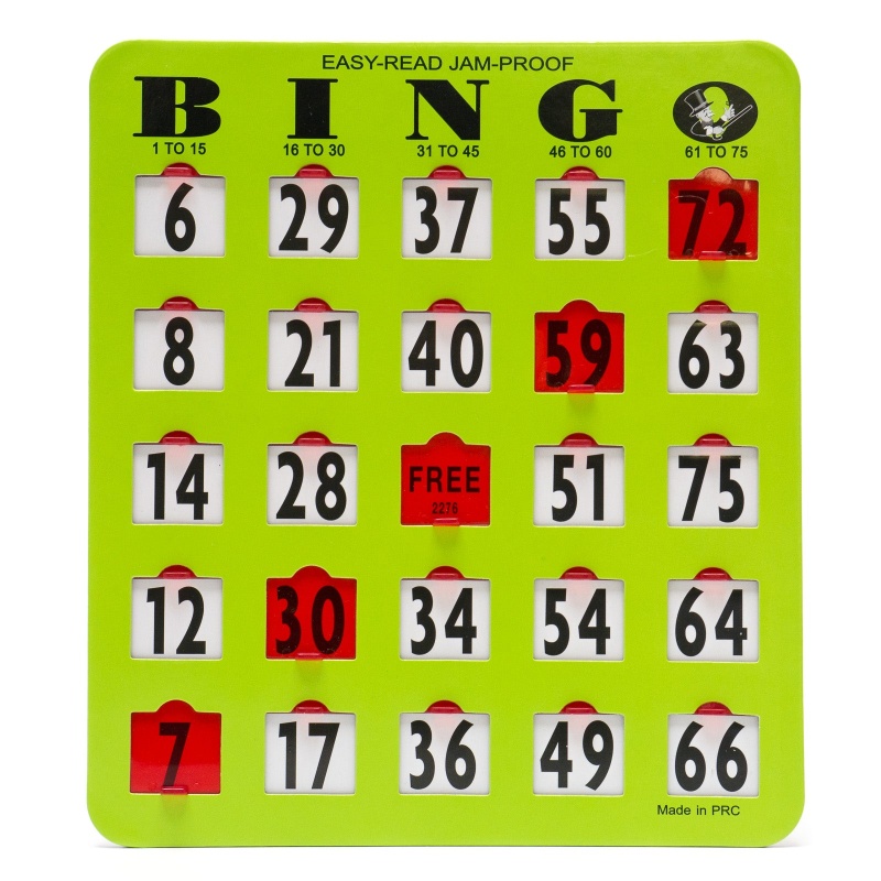 Bingo Easy Read Shutter Slide Cards