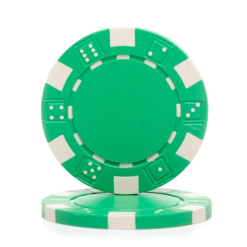 11.5 Gram Dice Rim Poker Chips (25/Pkg) Green