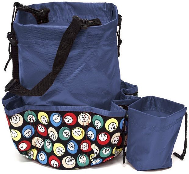 10 Pocket Bingo Ball Designer Bag With Coin Purse Blue