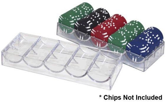 Clear Acrylic Poker Chip Rack (5 Row / 100 Chip)