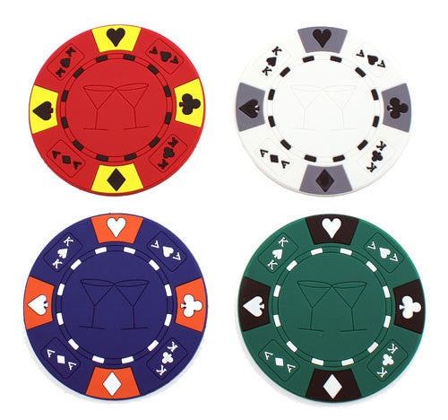 Poker Chip Drink Coasters - (Pkg./4)