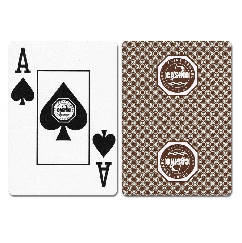 Point Edward New Uncancelled Casino Playing Cards Brown