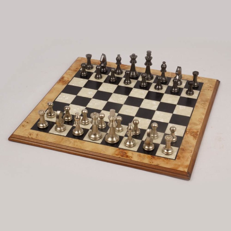 16" Aluminum Staunton Beveled Turkish Chess Set