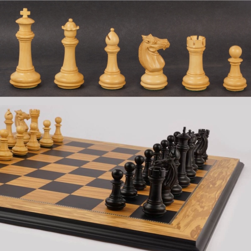 18" Mow Ebonized Phalanx Presidential Chess Set