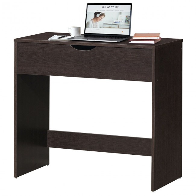 Writing Computer Desk With Drawers For Students Color: Brown
