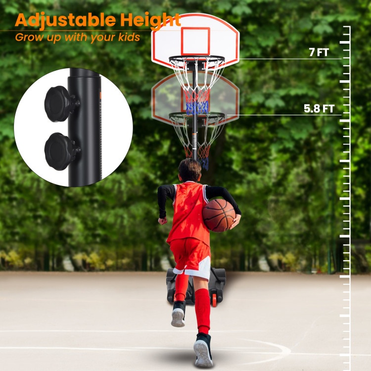 Adjustable Basketball Hoop System Stand With Wheels