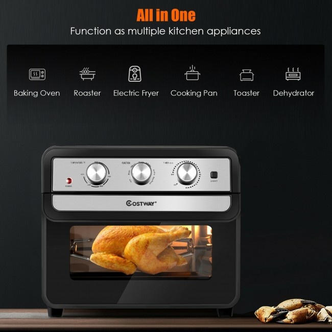 23 Qt 6-In-1 Air Fryer Toaster Oven With 9 Accessories