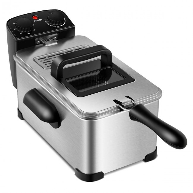 3.2 Quart Electric Stainless Steel Deep Fryer With Timer