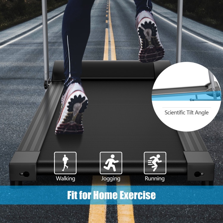 Electric Foldable Treadmill With Lcd Display And Heart Rate Sensor