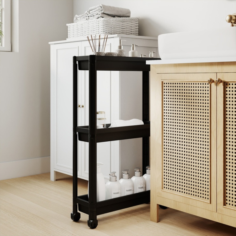 3-Tier Slim Rolling Storage Cart 2-Pack with Wheels