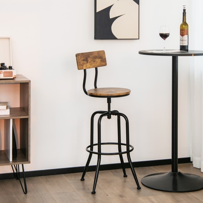 Adjustable Swivel Counter-Height Stool With Arc-Shaped Backrest