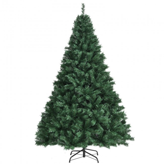 7 Feet Pvc Hinged Artificial Christmas Tree 968 Tips Holiday Decor With Metal Stand