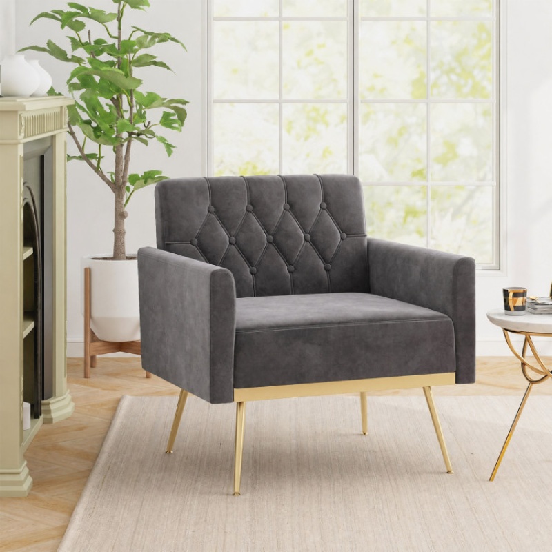 Modern Velvet Upholstered Accent Chair