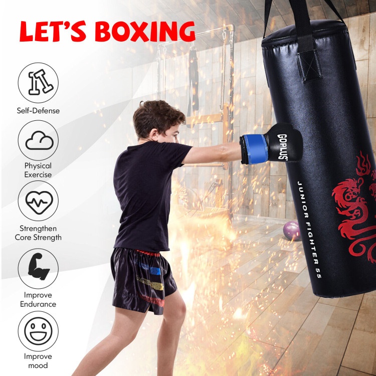 5 Pieces 40Lbs Filled Punching Boxing Set With Jump Rope And Gloves