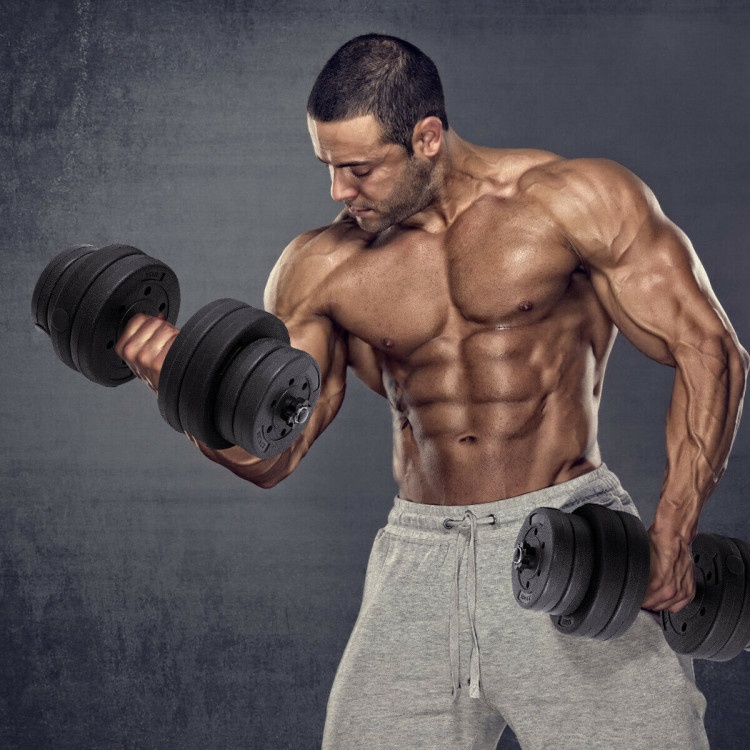 66 Lbs Fitness Dumbbell Weight Set With Adjustable Weight Plates And Handle