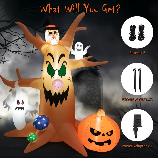 8 Feet Halloween Outdoor Dead Tree With Built-In Led Lights