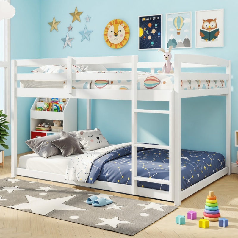 Full Over Full Bunk Bed with Integrated Ladder