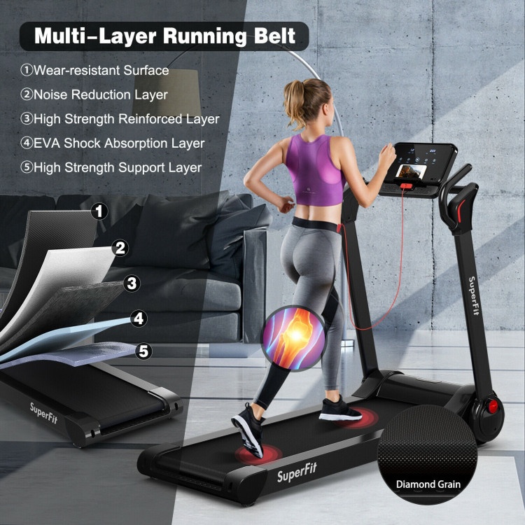 2.25 Hp Electric Motorized Folding Treadmill With Led Display