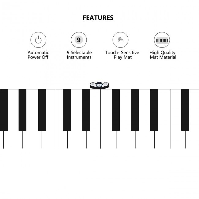 24 Key Gigantic Piano Keyboard With 9 Instrument Settings