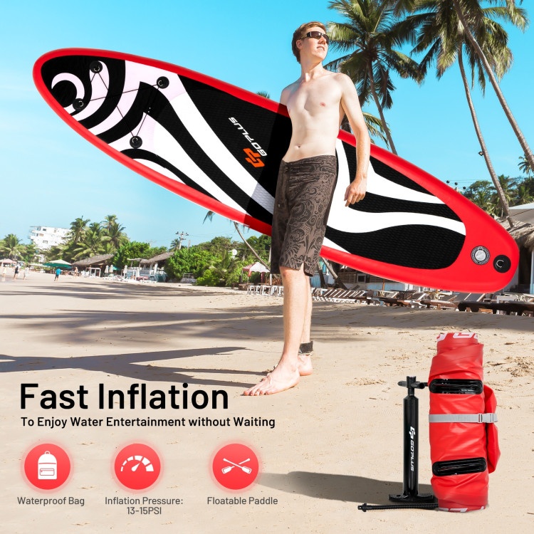 Inflatable Stand Up Adjustable Fin Paddle Surfboard With Bag