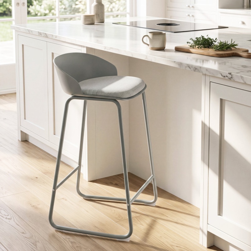 Set of 2 Gray Counter Height Bar Stools
