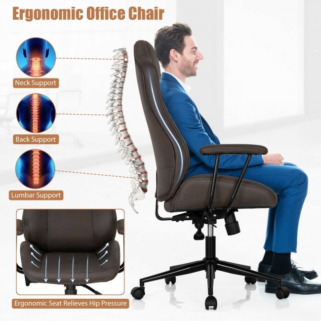 High Adjustable Back Executive Office Chair With Armrest