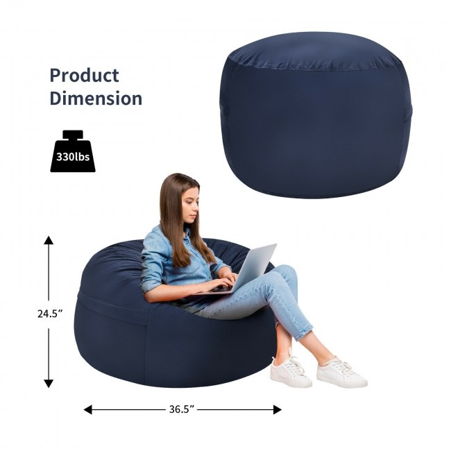 3 Feet Bean Bag Chair With Microfiber Cover And Independent Sponge Filling