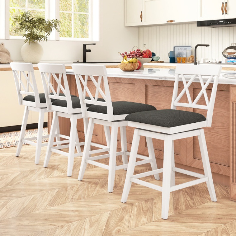 Swivel Bar Stools Set of 4, 24 Inches