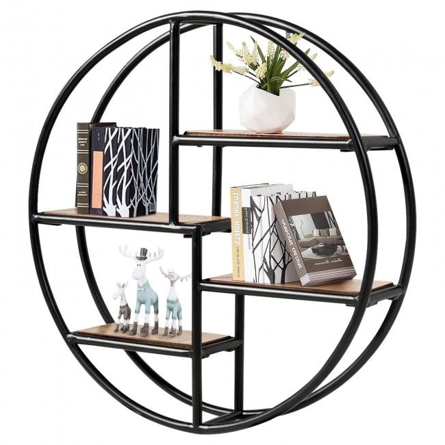 Hanging Storage Shelf Circular WallMounted 4Tier Rack