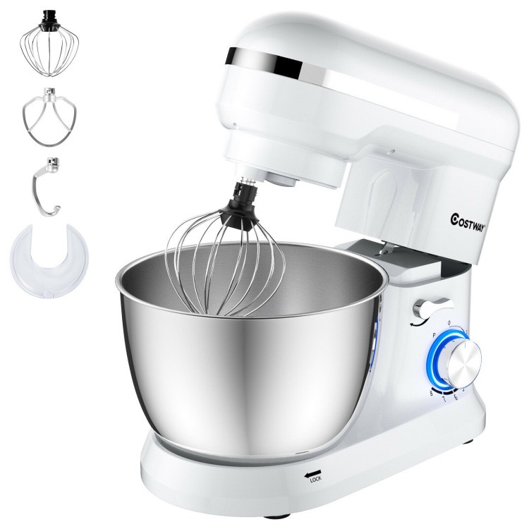 4.8 Qt 8-Speed Electric Food Mixer With Dough Hook Beater